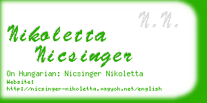 nikoletta nicsinger business card